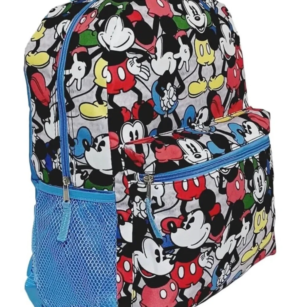 Disney Kids Mickey Mouse Patterned Blue Backpack 16”X12”X5”